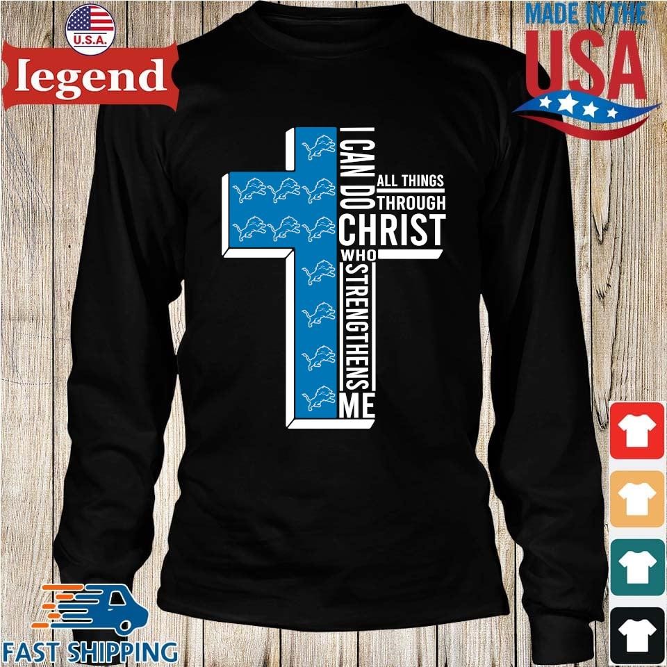 Original Detroit Lions Cross I Can Do Christ Who Strengthens Me