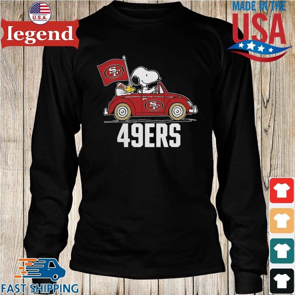 Peanuts Snoopy And Woodstock San Francisco 49ers On Car Shirt