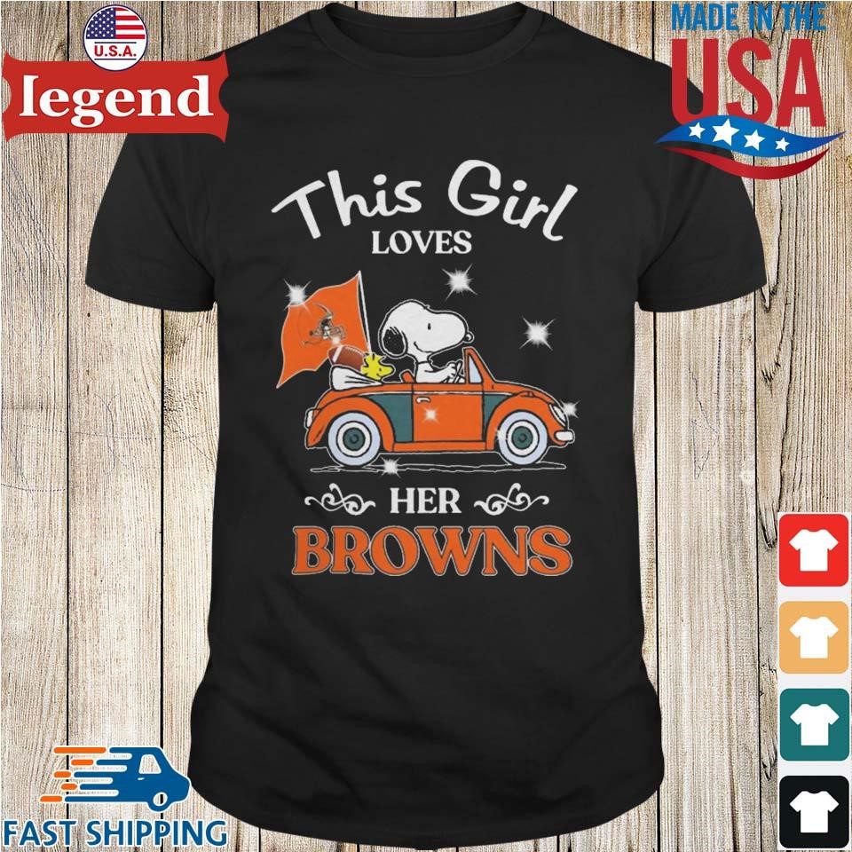 Snoopy And Charlie Brown Happy Cleveland Browns Shirt