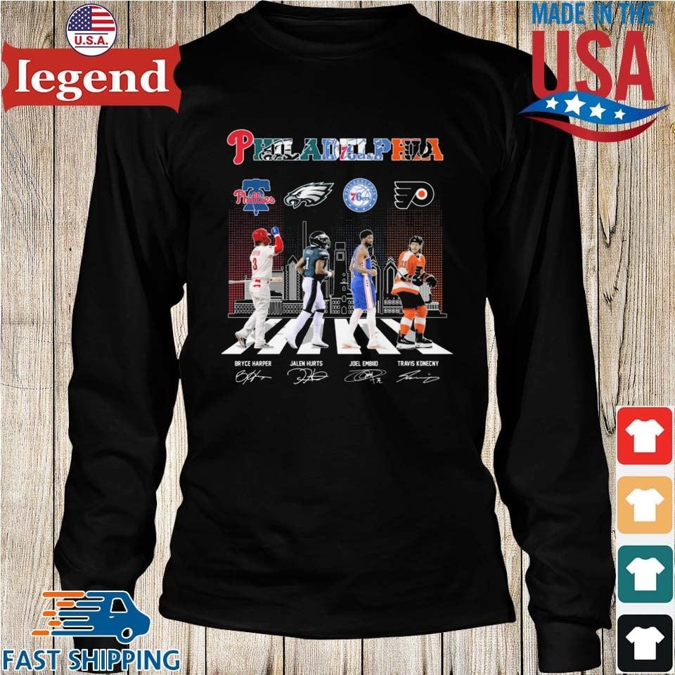 Philadelphia Skyline Sports Team Abbey Road Signatures Shirt, hoodie,  sweater, long sleeve and tank top