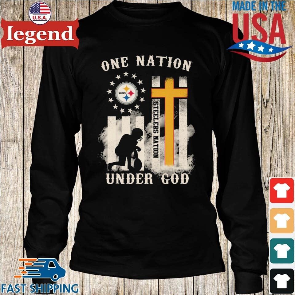 Pittsburgh Steelers one Nation under God American flag shirt