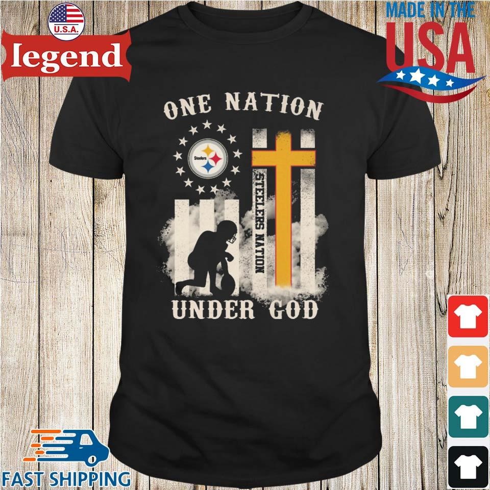 Pittsburgh Steelers one Nation under God American flag shirt