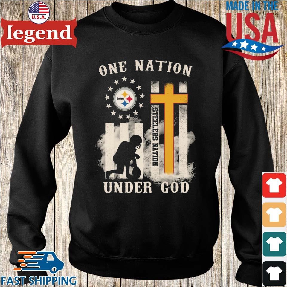 Pittsburgh Steelers one Nation under God American flag shirt