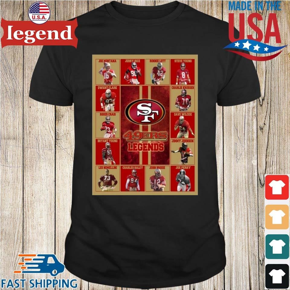 San Francisco 49ers Legends Players Signatures 2023 T-shirt