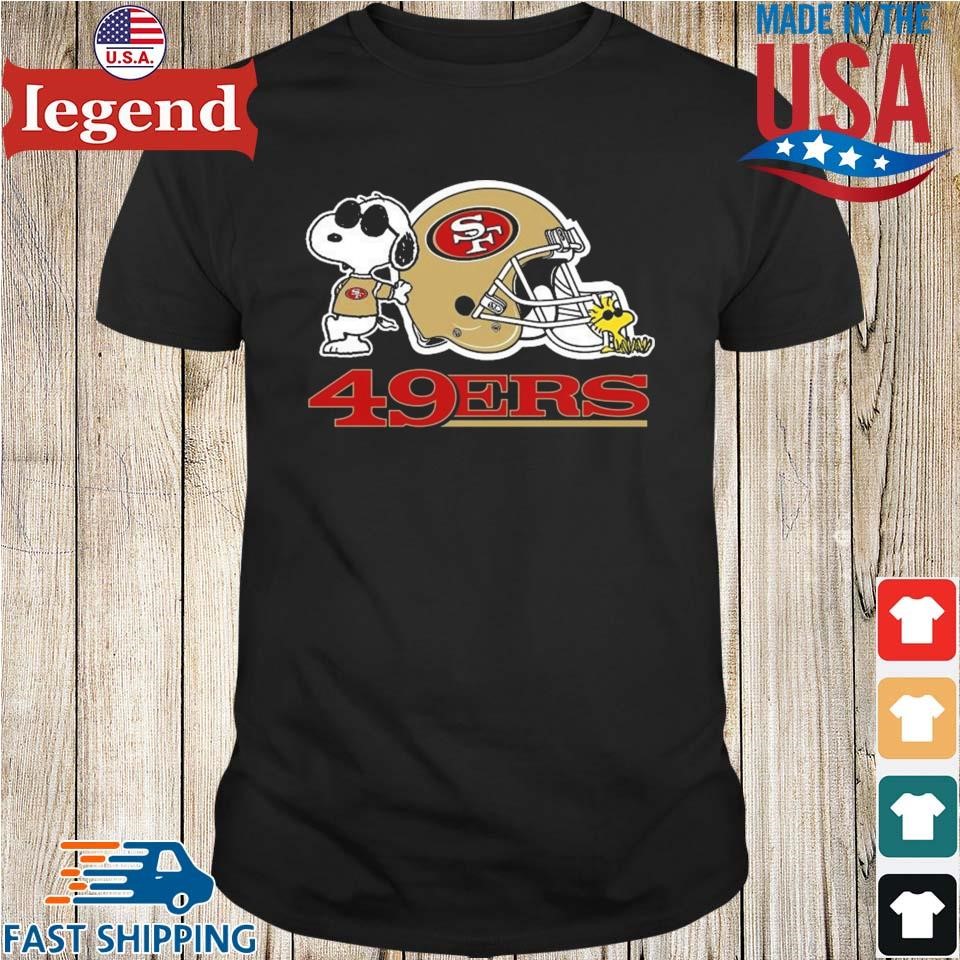 San Francisco 49ers Snoopy And Woodstock Football Helmet Logo T