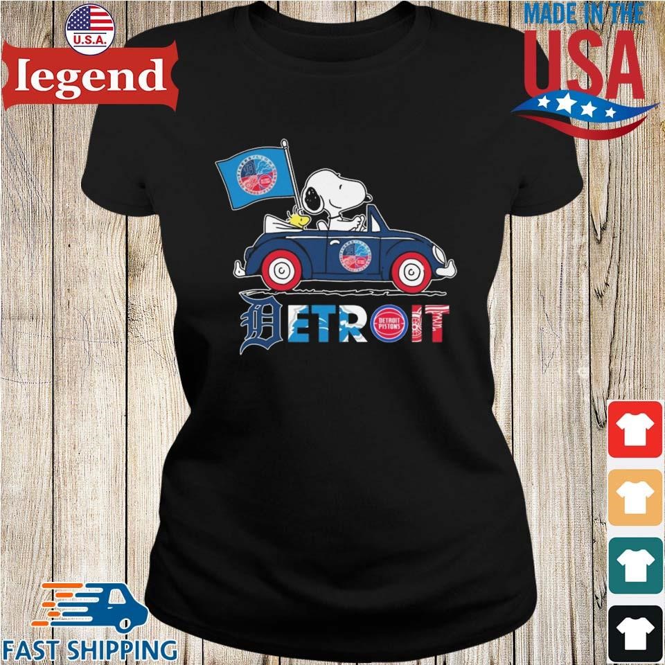 Snoopy and Woodstock driving car Detroit Tigers shirt, hoodie