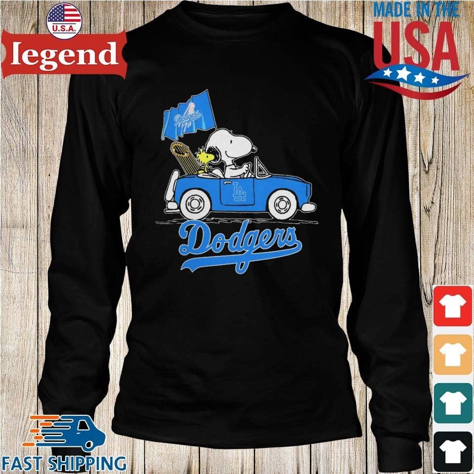 Original Snoopy And Woodstock Riding Car Los Angeles Dodgers 2023 shirt,  hoodie, sweater, long sleeve and tank top