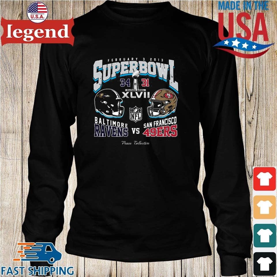 Super Bowl Xlvii Baltimore Ravens Vs San Francisco 49ers Stone February 3  2023 T-shirt,Sweater, Hoodie, And Long Sleeved, Ladies, Tank Top