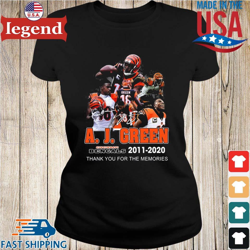 A J Green Cincinnati Bengals 2011 – 2020 Thank You For The Memories  T-Shirt, hoodie, sweater, long sleeve and tank top