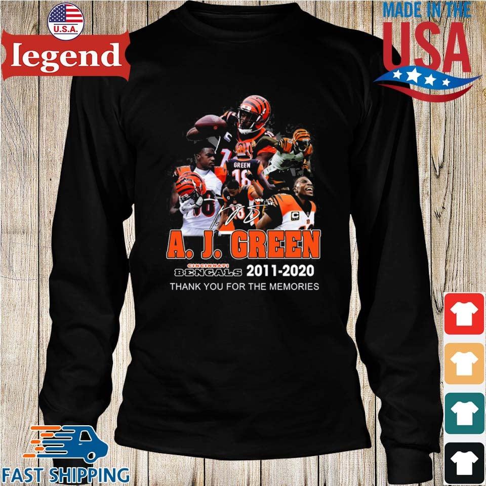 A. J. Green Cincinnati Bengals 2011 – 2020 Thank You For The Memories  Unisex T-Shirt, hoodie, sweater and long sleeve