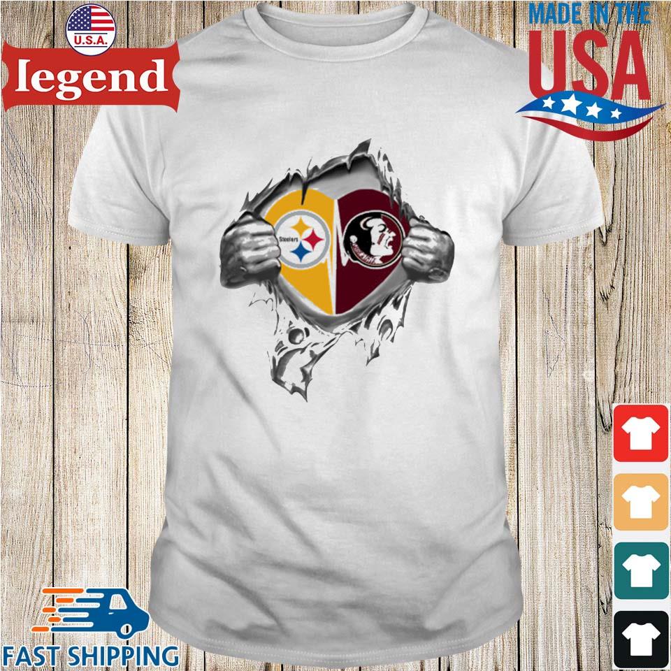 Blood Inside Me Pittsburgh Steelers And Florida State Seminoles 2023 Shirt