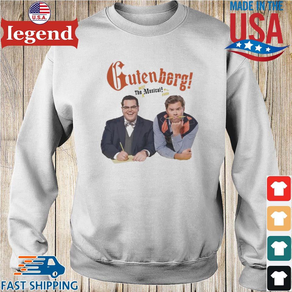 Broadway World Official Gutenberg The Musical T-shirt,Sweater, Hoodie, And  Long Sleeved, Ladies, Tank Top