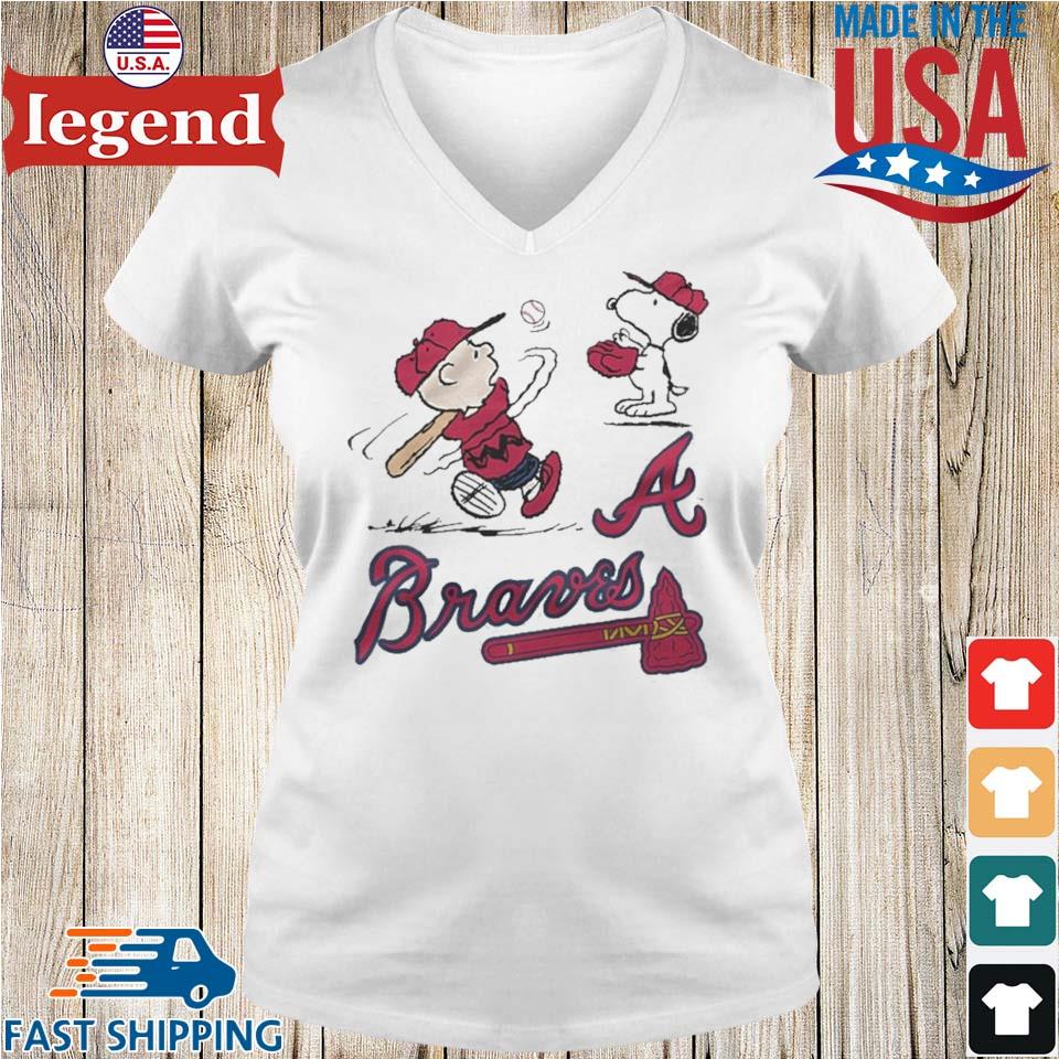 Charlie Brown And Snoopy Playing Baseball Atlanta Braves Mlb 2023  T-shirt,Sweater, Hoodie, And Long Sleeved, Ladies, Tank Top