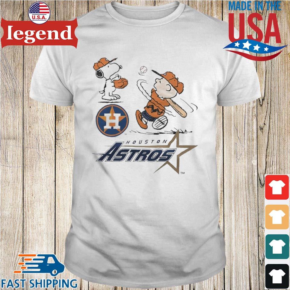 Charlie Brown And Snoopy Playing Baseball Houston Astros Mlb 2023  T-shirt,Sweater, Hoodie, And Long Sleeved, Ladies, Tank Top