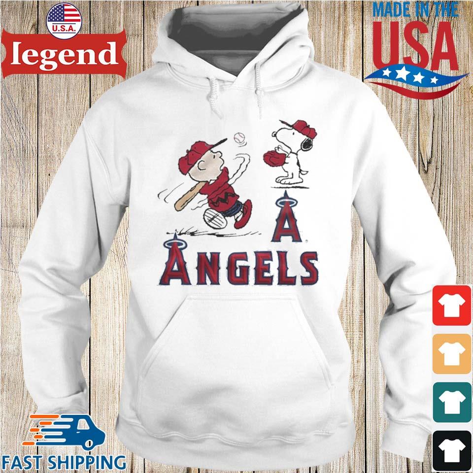 Charlie Brown And Snoopy Playing Baseball Los Angeles Angels Mlb 2023 T- shirt,Sweater, Hoodie, And Long Sleeved, Ladies, Tank Top