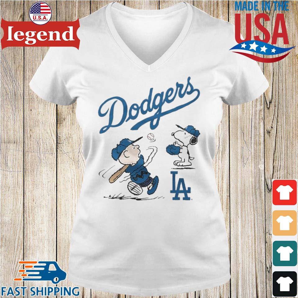Charlie Brown And Snoopy Playing Baseball Los Angeles Dodgers Mlb 2023  T-shirt,Sweater, Hoodie, And Long Sleeved, Ladies, Tank Top