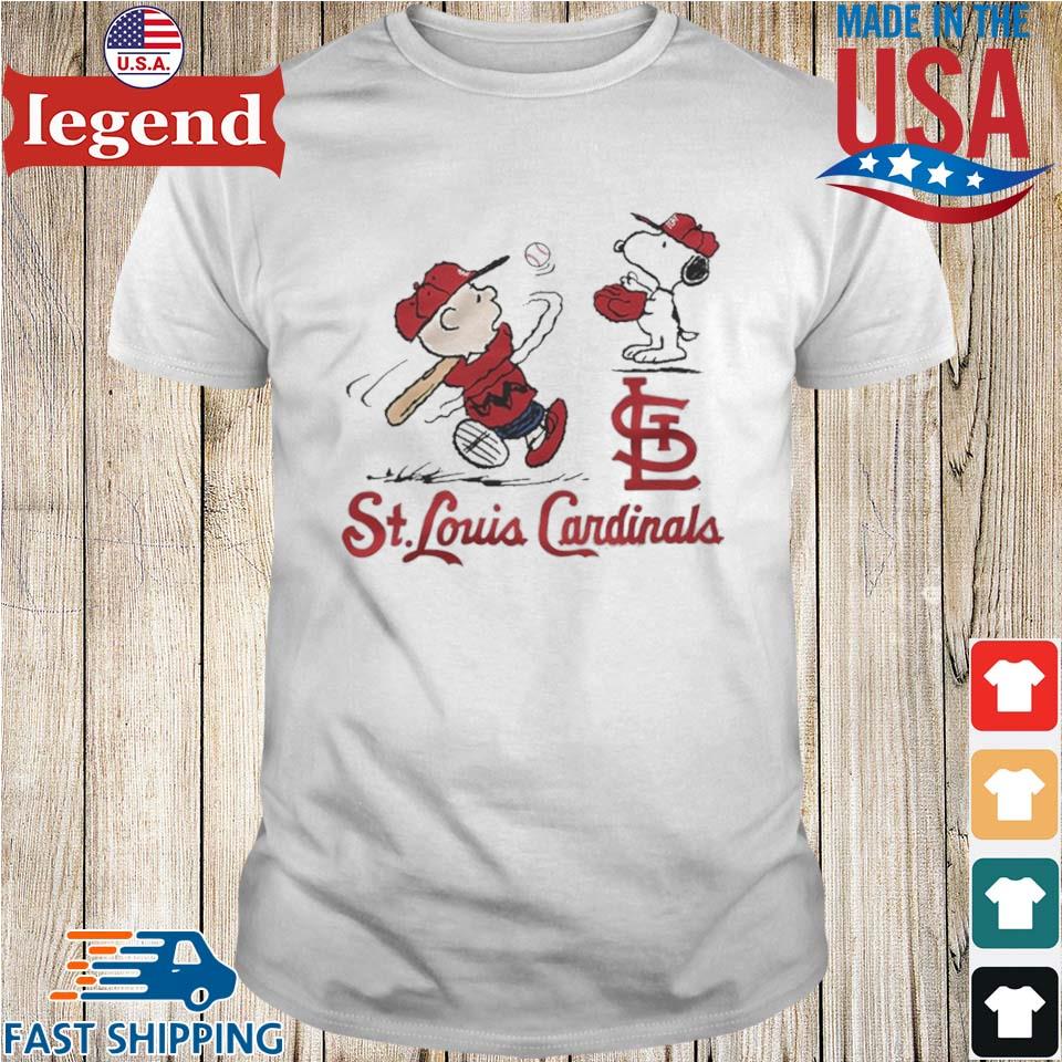 Charlie Brown And Snoopy Playing Baseball St. Louis Cardinals Mlb 2023 T- shirt,Sweater, Hoodie, And Long Sleeved, Ladies, Tank Top