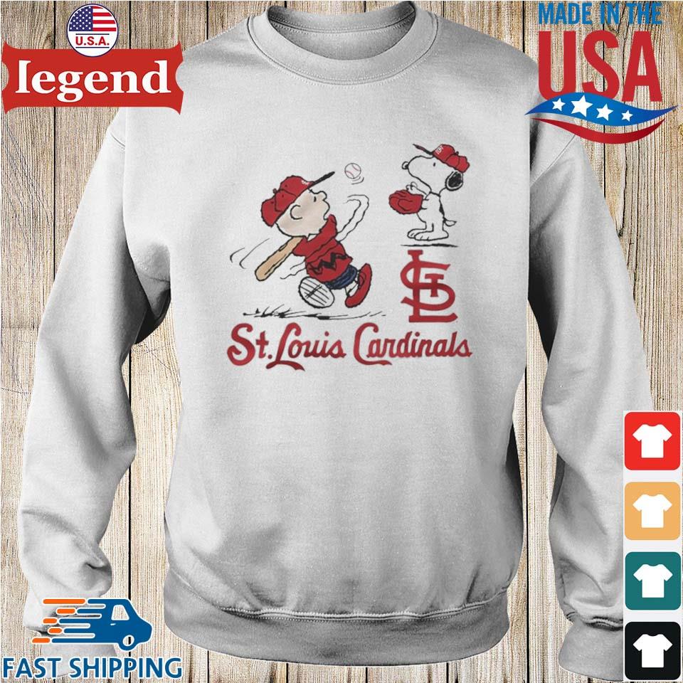 Charlie Brown And Snoopy Playing Baseball St. Louis Cardinals Mlb 2023 T- shirt,Sweater, Hoodie, And Long Sleeved, Ladies, Tank Top