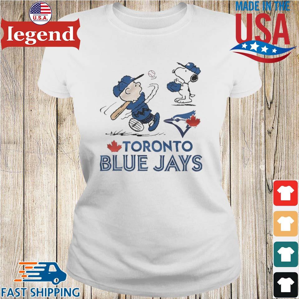 Charlie Brown And Snoopy Playing Baseball Toronto Blue Jays Mlb 2023 T-shirt,Sweater,  Hoodie, And Long Sleeved, Ladies, Tank Top