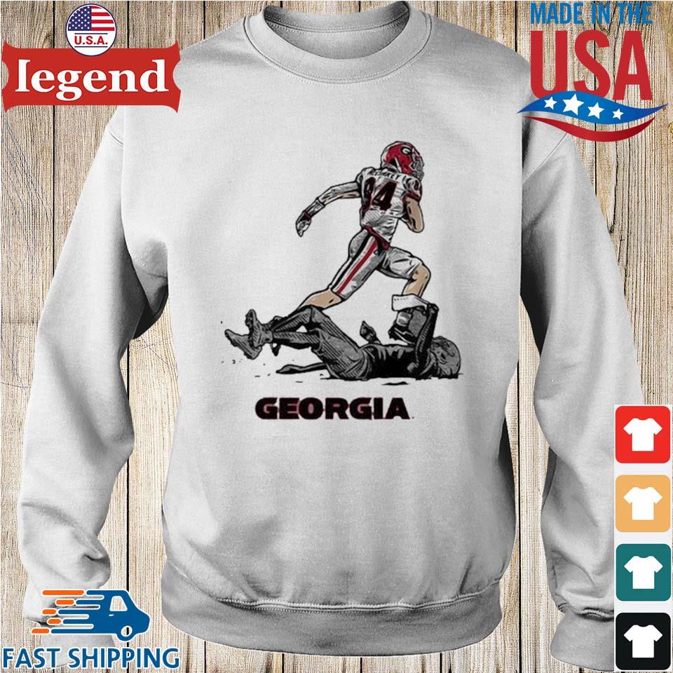 Georgia Football Ladd McConkey Superstar Pose T-Shirt - Teeducks