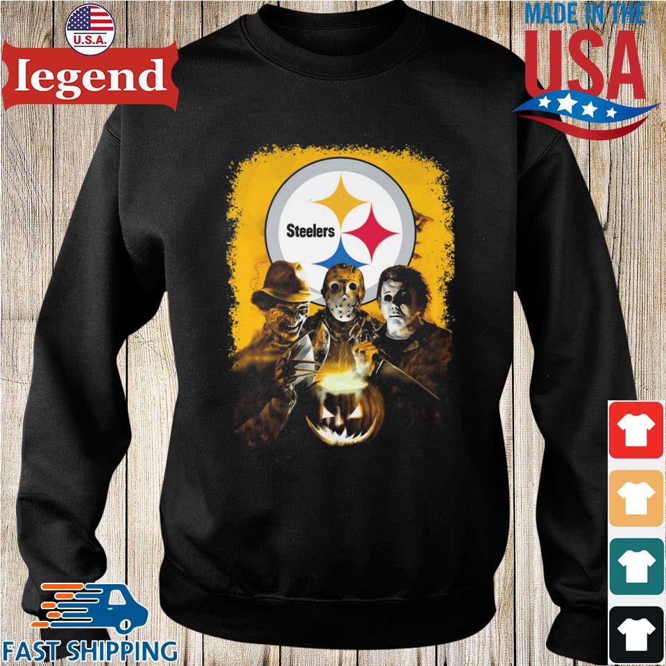 Jason michael myers freddy krueger Pittsburgh Steelers happy halloween shirt,  hoodie, sweater, long sleeve and tank top