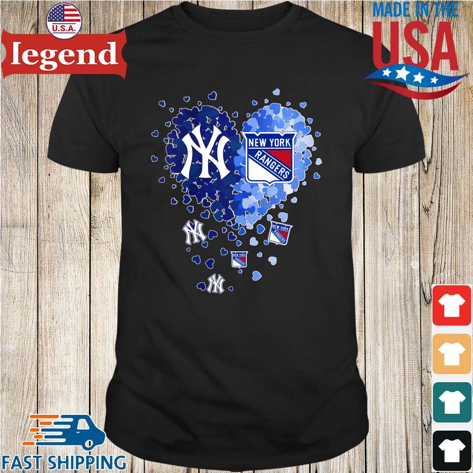 Original Heart New York Yankees And New York Rangers T-shirt