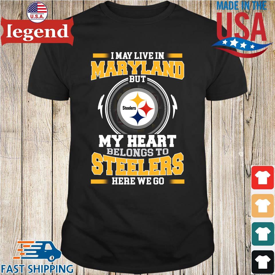 Pittsburgh Steelers Logo Heart Let's Go Steelers Shirt