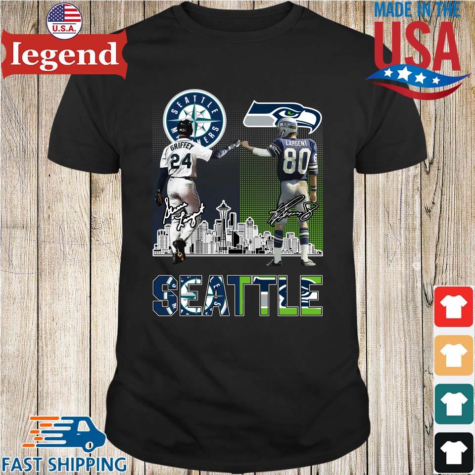 Official seattle ken griffey jr and steve largent signatures T-shirt,  hoodie, tank top, sweater and long sleeve t-shirt