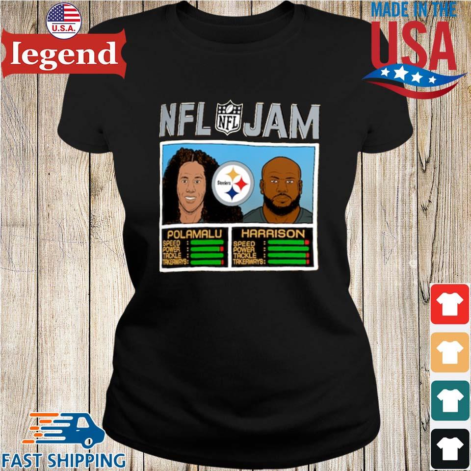 NFL Team Apparel Womens Medium Troy Polamalu Shirt Jersey Black