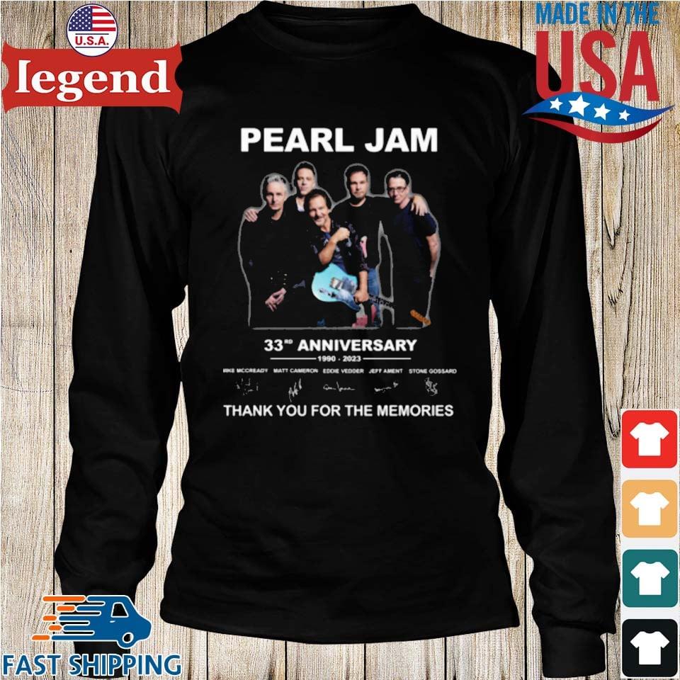 Pearl Jam 33th Anniversary 1990 – 2023 Thank You For The Memories Shirt,  hoodie, sweater, long sleeve and tank top