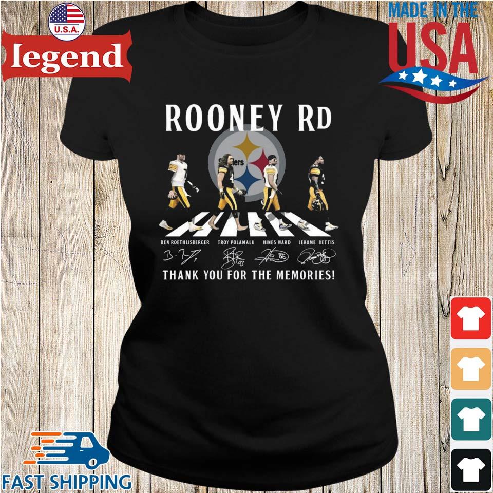 Pittsburgh Steelers Rooney Rd Abbey Road Thank You For The Memories  Signature Shirt, hoodie, sweater, long sleeve and tank top