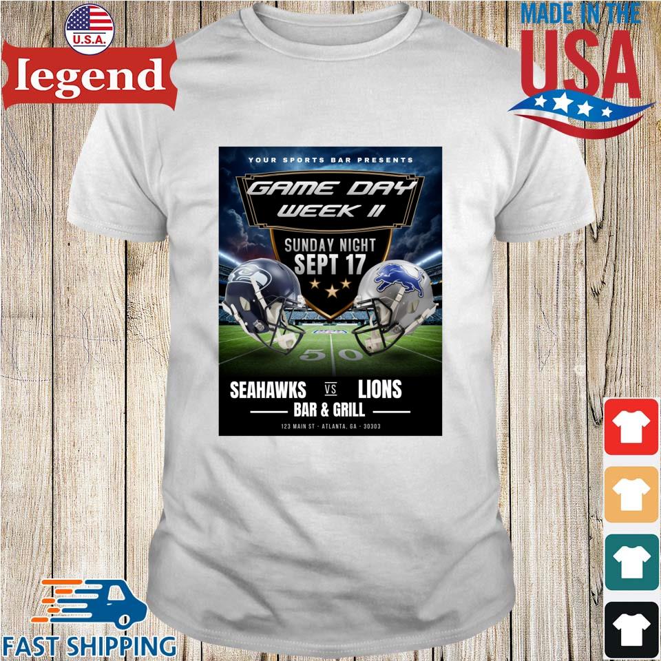Seattle Seahawks Vs Detroit Lions Game Day Week Ii 2023 T-shirt