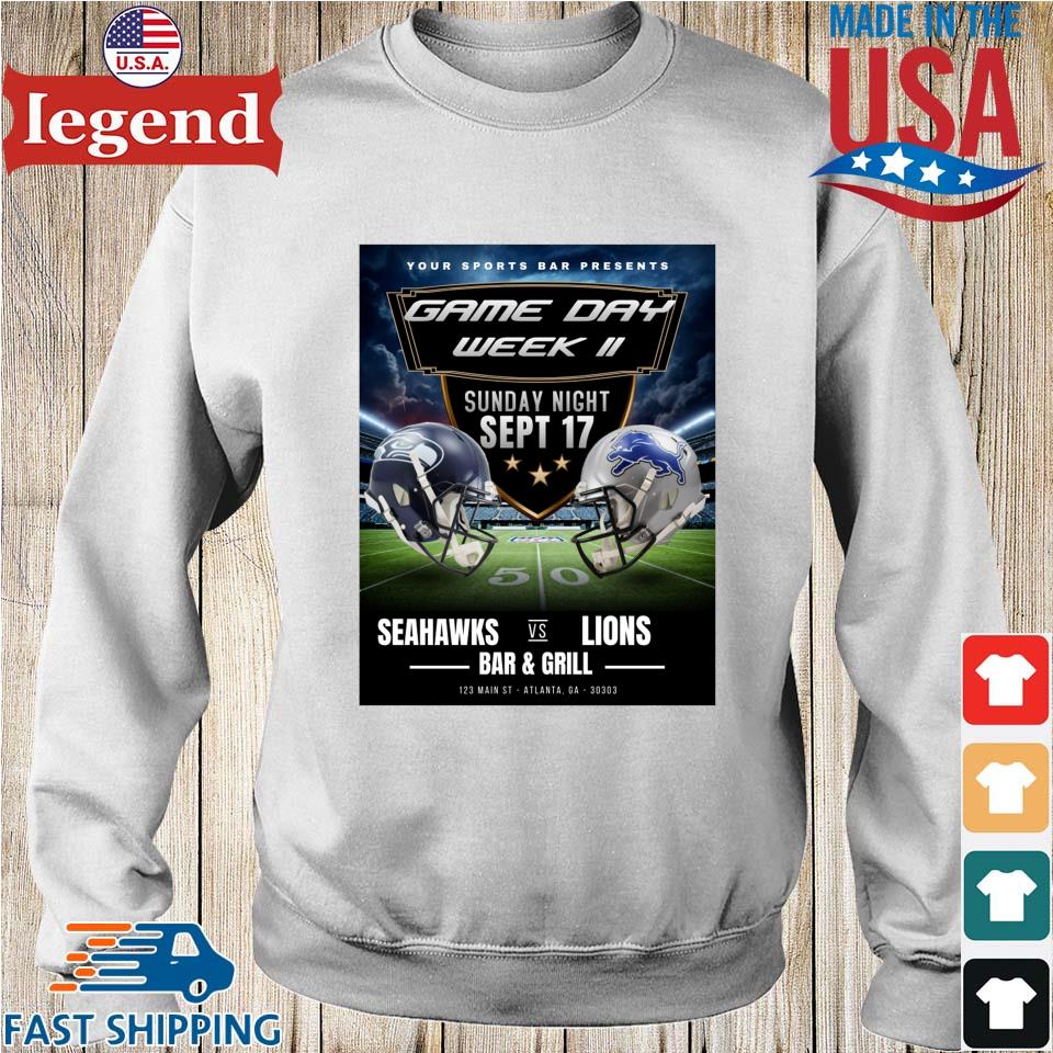 Original Seattle Seahawks Vs Detroit Lions Game Day Week II 2023 Shirt,  hoodie, sweater, long sleeve and tank top