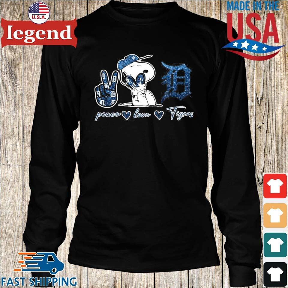 Snoopy Detroit Tigers Peace Love Tigers shirt, hoodie, sweater, long sleeve  and tank top