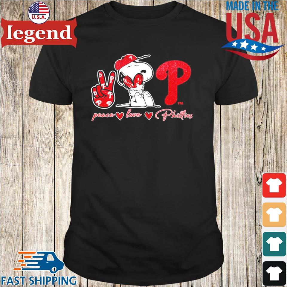 Snoopy Peace Love Philadelphia Phillies Shirt - High-Quality