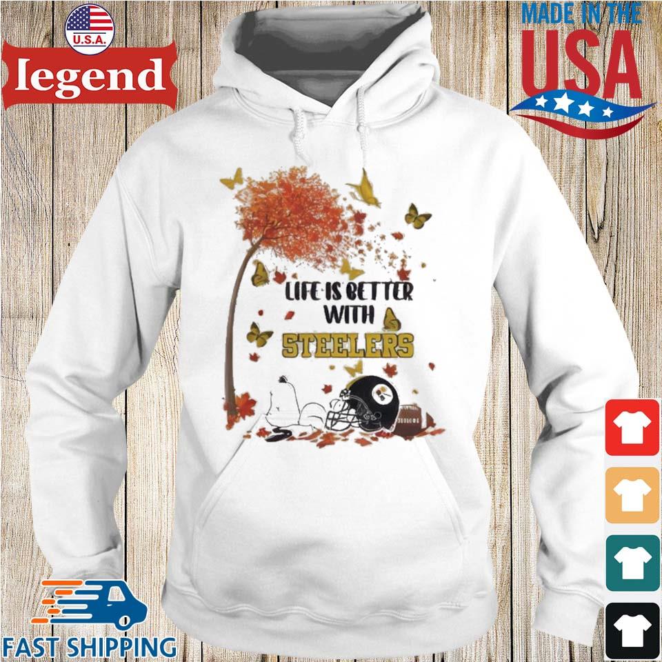 Snoopy Life Is Better With Fall And Pittsburgh Steelers Shirt, hoodie,  sweater, long sleeve and tank top