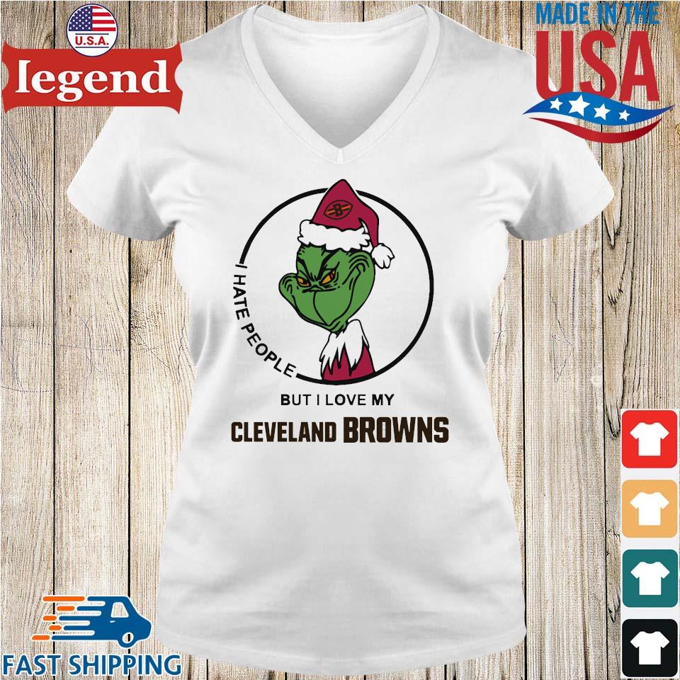 Cleveland Browns NFL Christmas Grinch I Hate People But I Love My