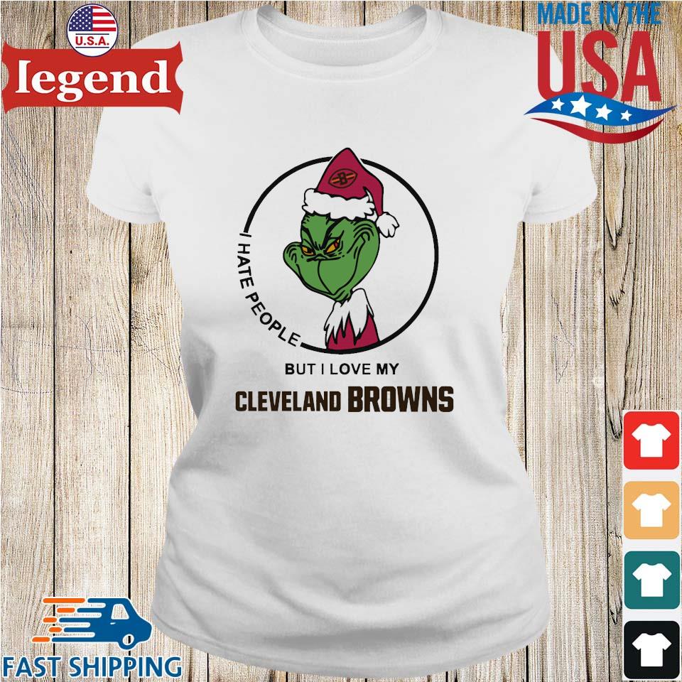 Cleveland Browns NFL Christmas Grinch I Hate People But I Love My