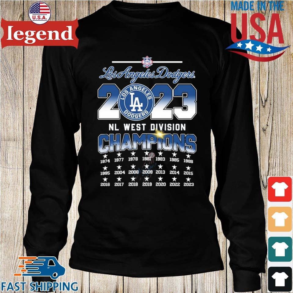Los angeles dodgers nl west division champions 2023 let's go dodgers shirt,  hoodie, sweater, long sleeve and tank top