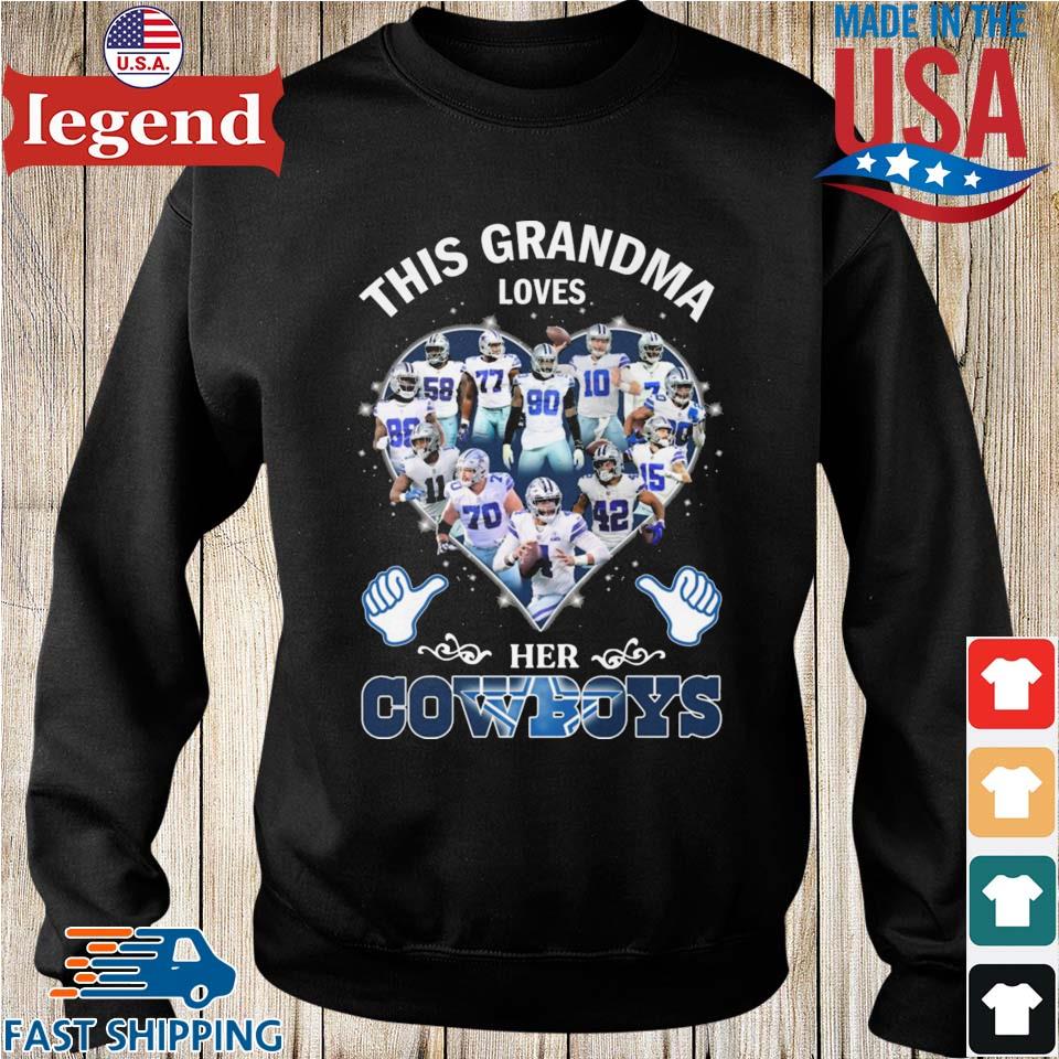 This grandma loves her Dallas Cowboys heart players shirt, hoodie, sweater  and v-neck t-shirt