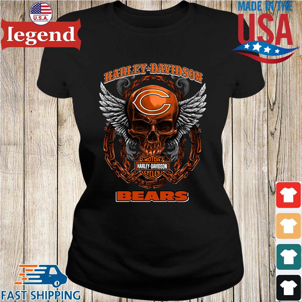 Chicago Bears Harley Daivsion Skull Shirt - High-Quality Printed Brand