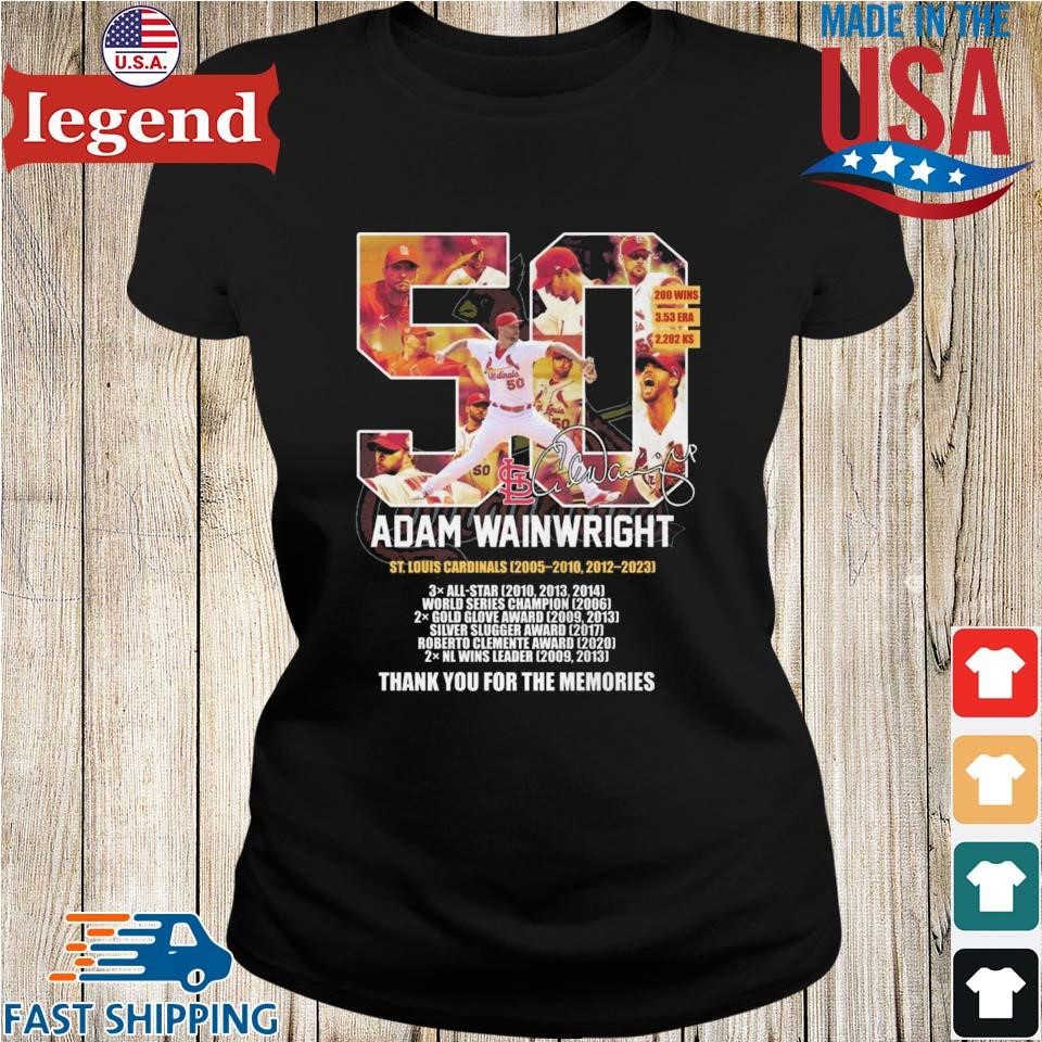 50 Adam Wainwright St Louis Cardinals Thank You Legend Signatures Shirt