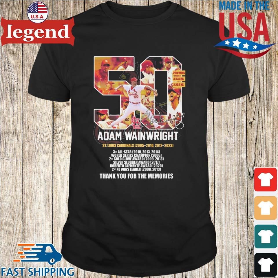 50 Adam Wainwright St Louis Cardinals Thank You Legend Signatures Shirt