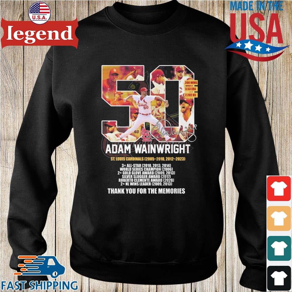 50 Adam Wainwright St Louis Cardinals Thank You Legend Signatures Shirt