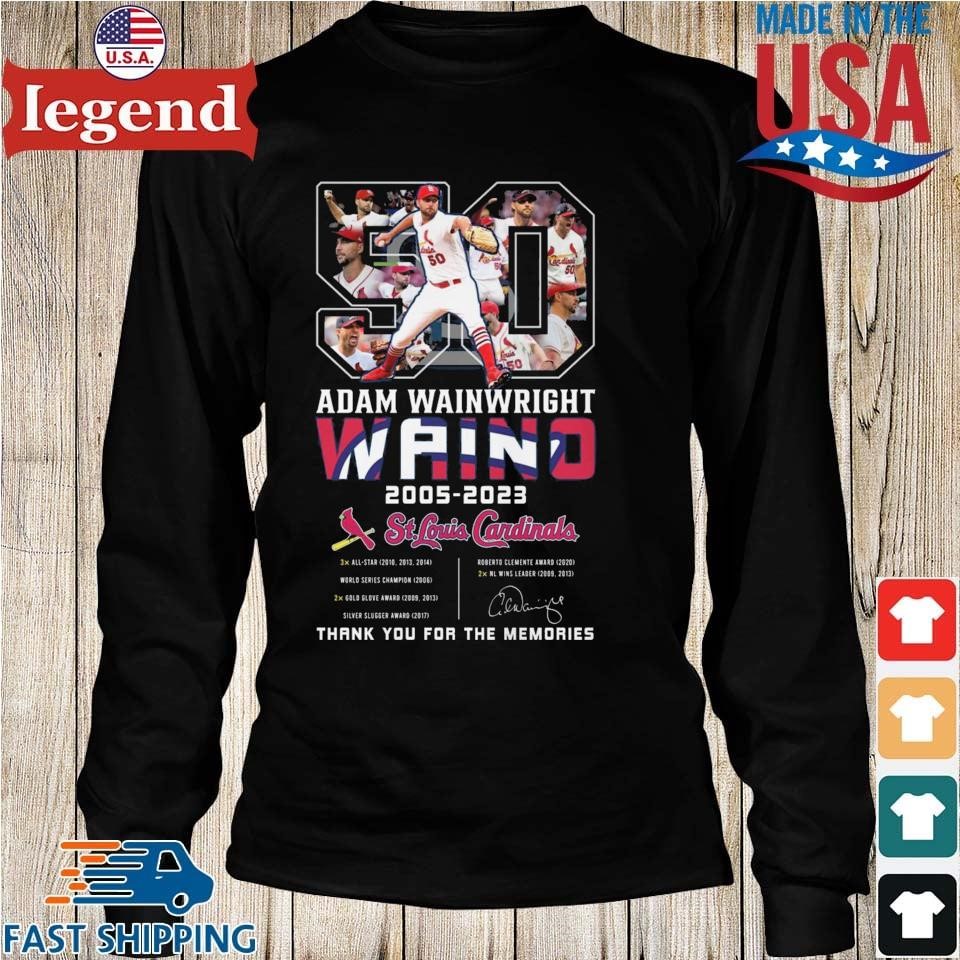 50 Adam Wainwright St Louis Cardinals Thank You Legend Signatures Shirt