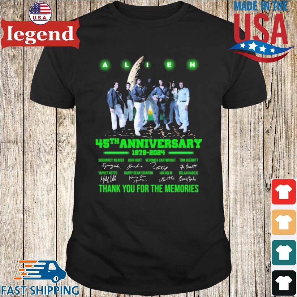 Alien 45th Anniversary 1979 – 2024 Thank You For The Memories Signatures T-shirt