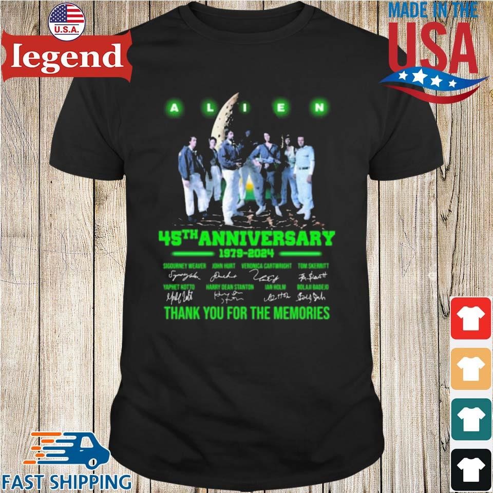Alien 45th Anniversary 1979 – 2024 Thank You For The Memories Signatures T-shirt Alien 45th Anniversary 1979 – 2024 Thank You For The Memories Signatures T-shirt