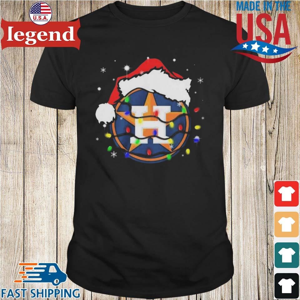 Houston Astros Logo Santa Hat Christmas Light 2023 T-shirt,Sweater, Hoodie,  And Long Sleeved, Ladies, Tank Top