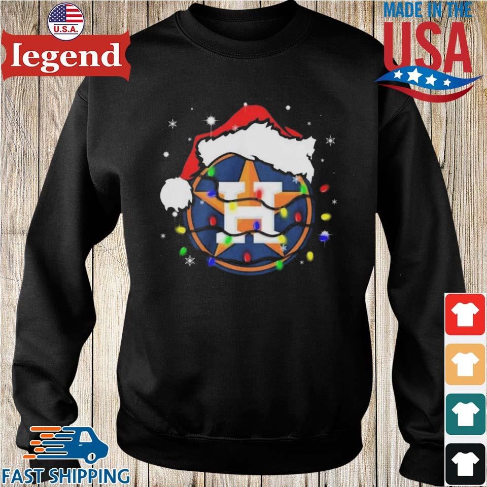 Houston Astros Logo Santa Hat Christmas Light 2023 T-shirt,Sweater
