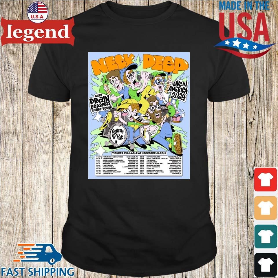 Neck Deep Announce U S Headline Tour 2024 T Shirt Sweater Hoodie And   Neck Deep Announce U.s. Headline Tour 2024 Shirt Den Min 